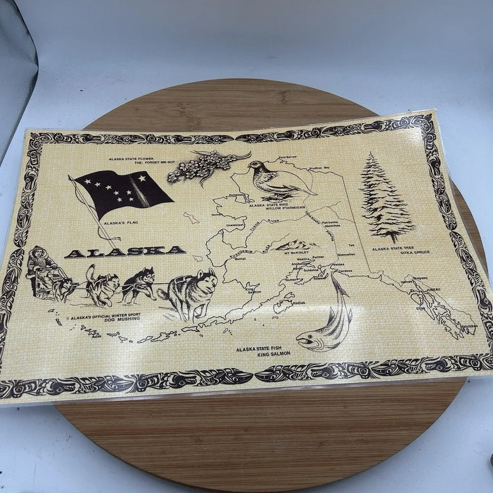 Vintage Alaskan Aerial‎ Placemats Photographer Jim Diane Set Of 2 - 17x12